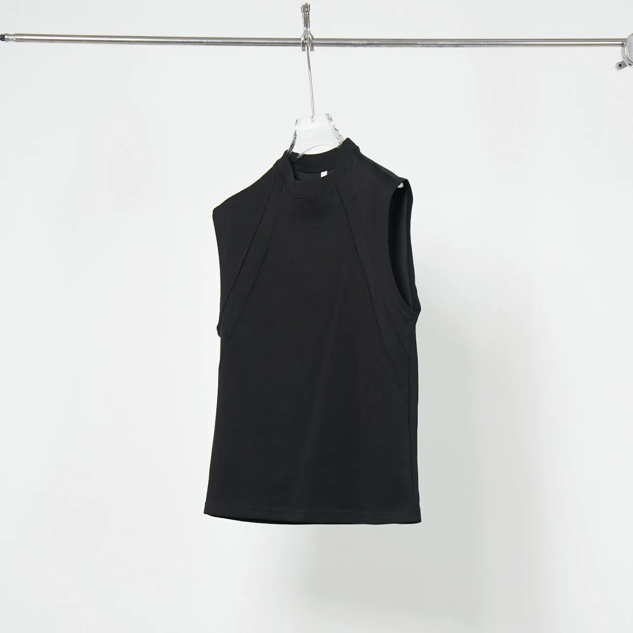 High Street Simple Solid-color Heavyweight Inverted Triangle Loose Crewneck T-shirt Men's Summer Sleeveless Tanks Tops