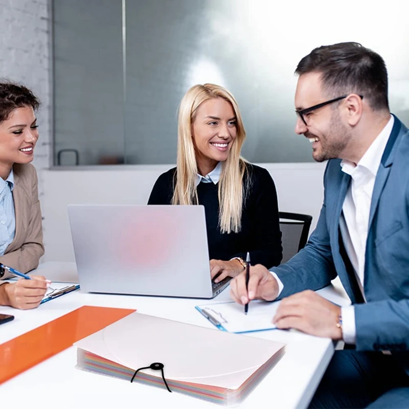 File Folders Portable Expanding 12-Pocket File Folder A4 Accordion File Document Organizer For Home Office School