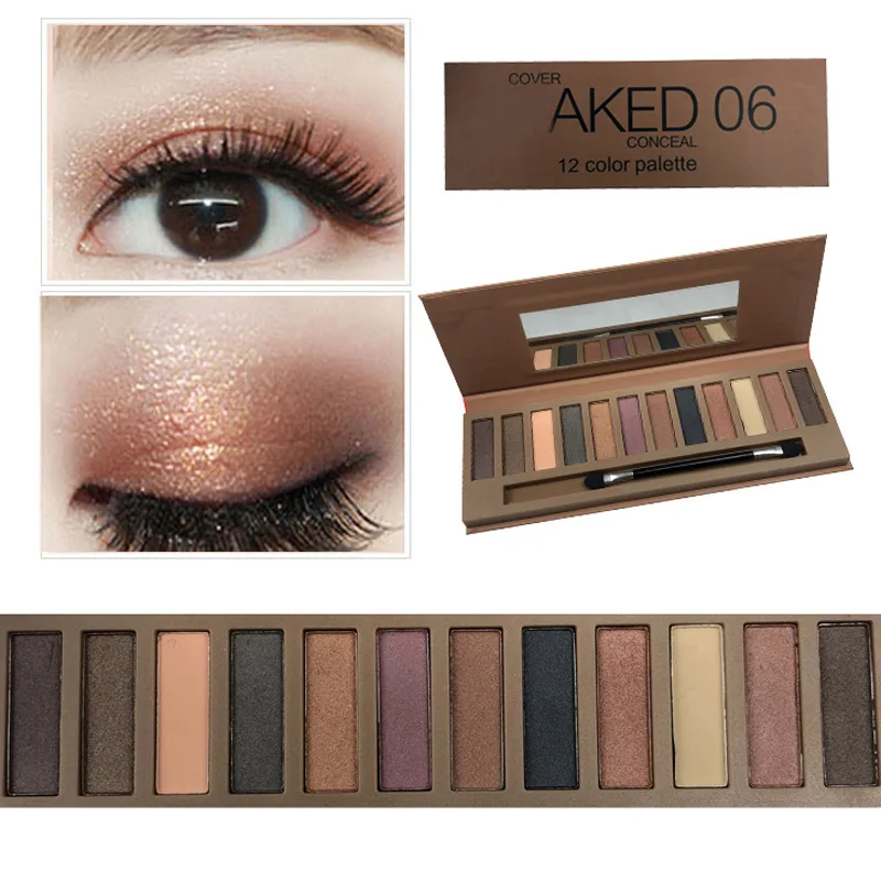 12-plaatjes Ins Super Fire Nude Earth Color Duurzame oogschaduwmake-up