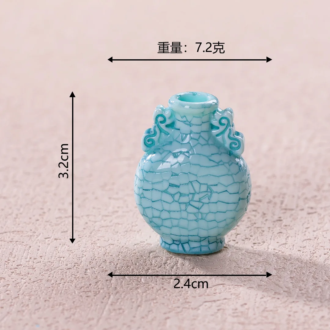 9 Stück Simulations-Porzellan-Harz-Mini-Vasen Vintage Mikrolandschafts-Ornament DIY Blumenvase Heimdekoration Abschluss- und Feiertagsgeschenk – Detail 8