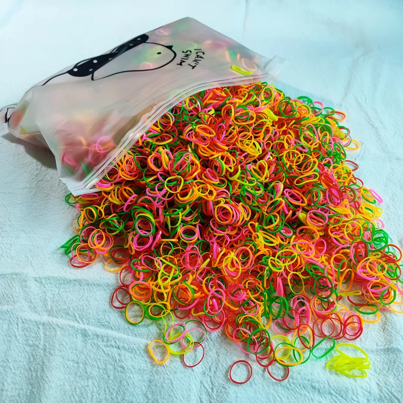 500 stücke Mädchen Bunte Einweg Gummiband Elastische Haarbänder Stirnband Kinder Pferdeschwanz Halter Bands Kinder Haar Zubehör – Detail 8