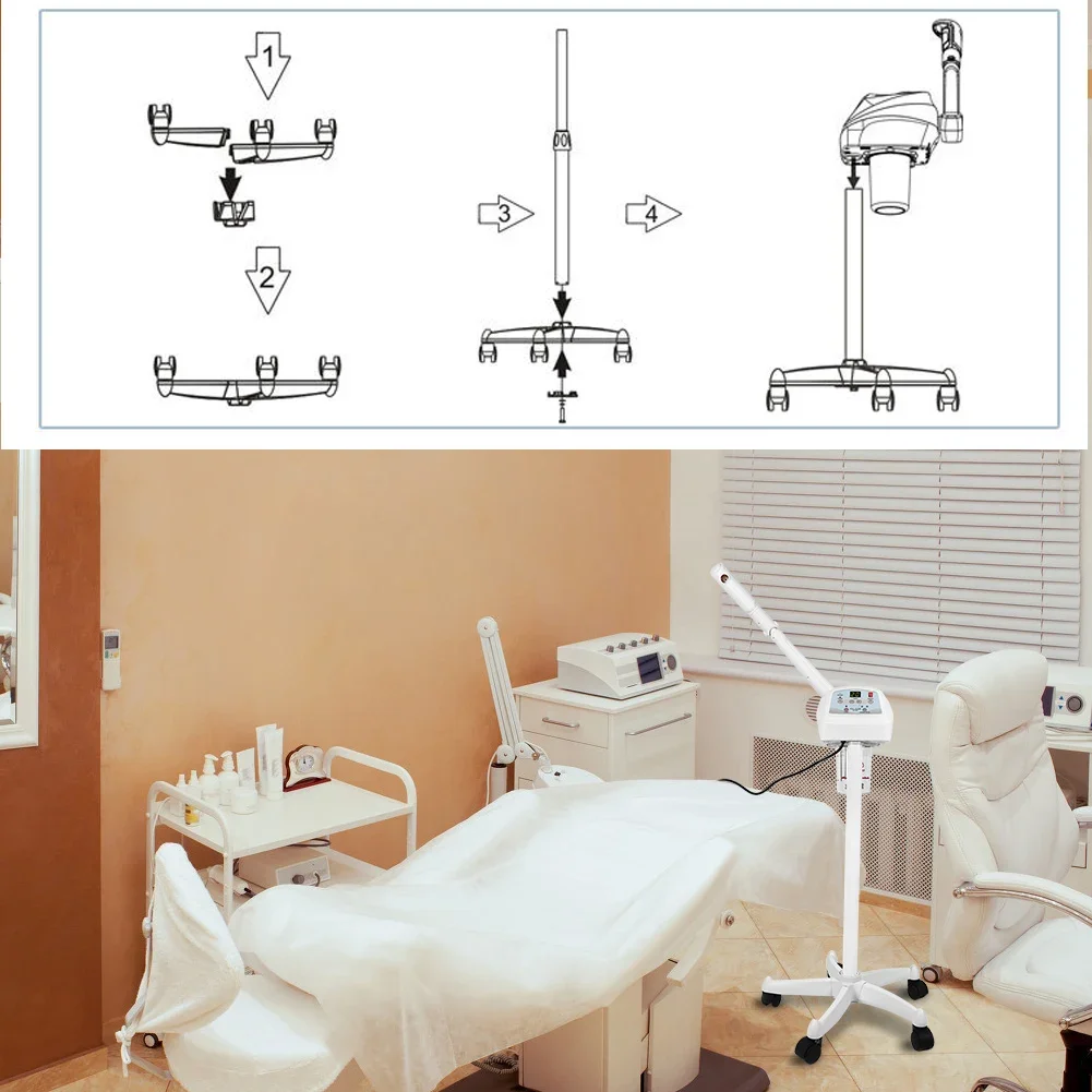 Hot Spray Deep Cleaning UV Sterilization Adjustable Nano Facial Steamer Instrument Microcomputer Control Facial Steamer Machine