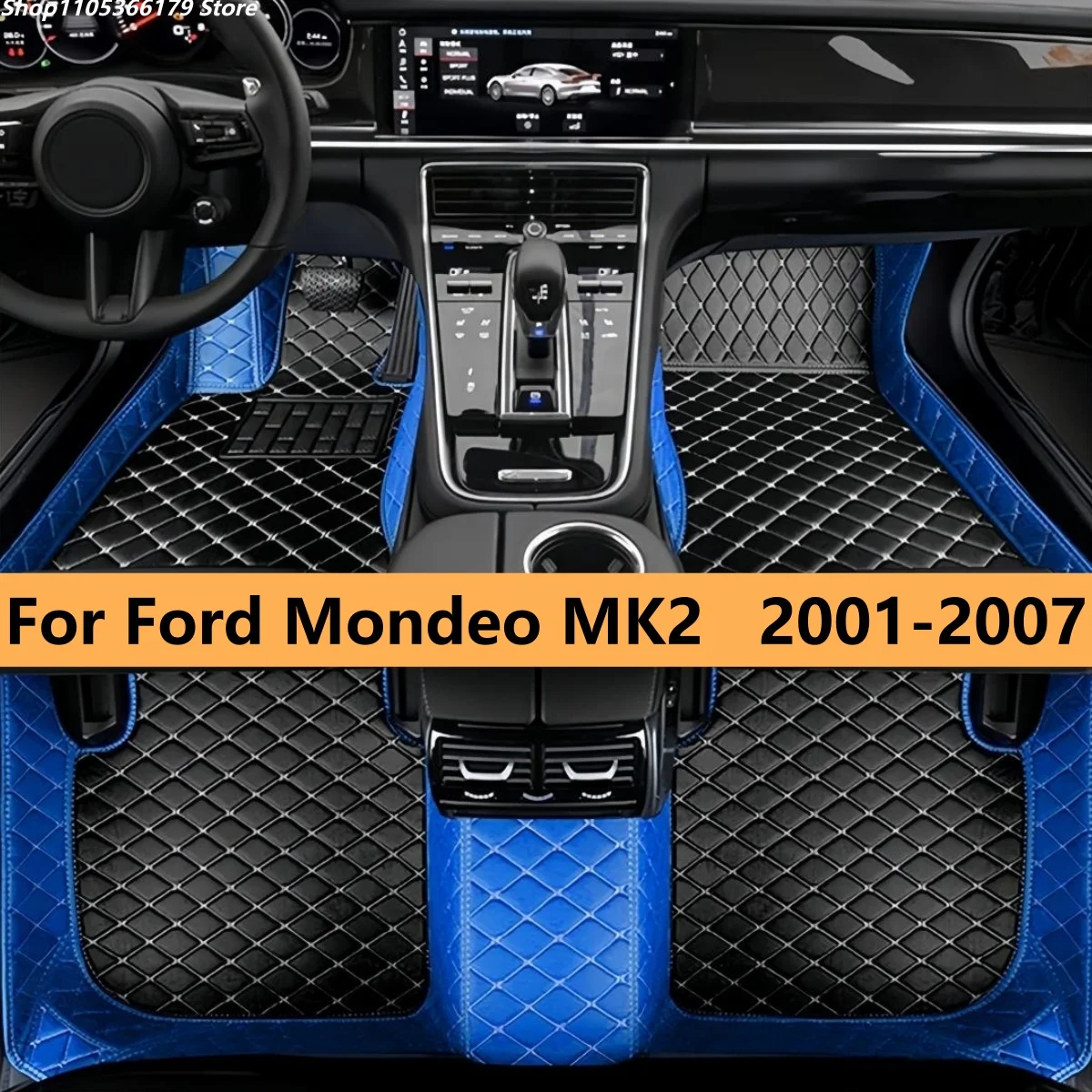 Auto Floor Mats Fit For Ford Mondeo MK2 2001 2002 2003 2004 2005 2006 2007 Car Leather Carpet Pads Full Set Foot Matts Rugs