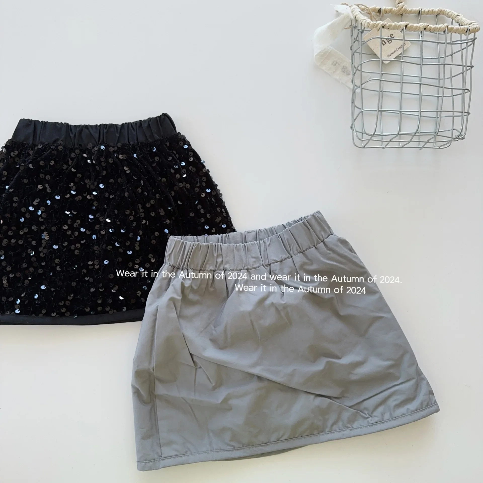 2024 Autumn and Winter High-end Fashion A-line Skirt for Girls High-quality Sequined Skirt New Children Skirt