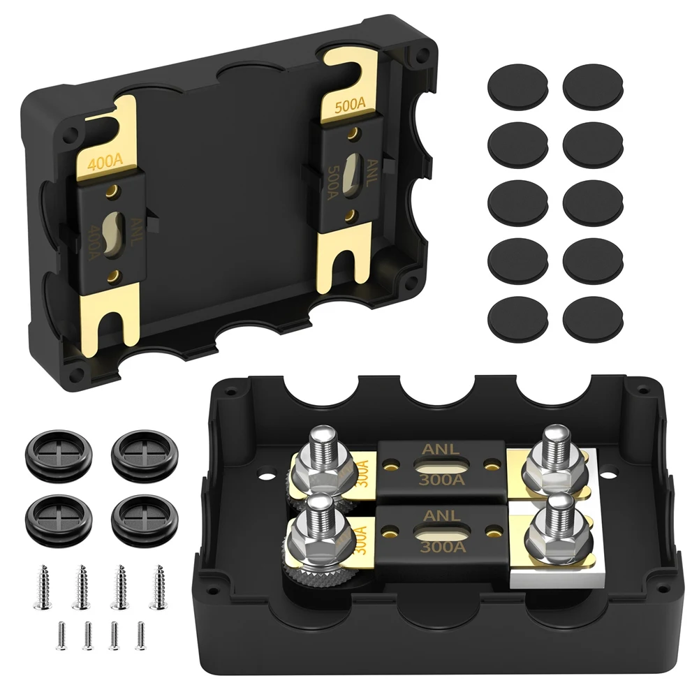 

ABVA-Dual Fuse Holder Heavy Duty Waterproof Fuse Holder With ANL Fuses For Marine Automotive For Car Truck Boat