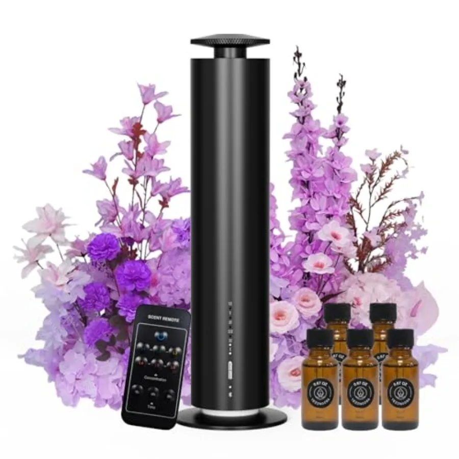 

Waterless Essential Oil Diffuser, Long Lasting Aromatherapy Scent Diffuser for Home with Light Mode, 1500 Sq. Feet Coverage Qui