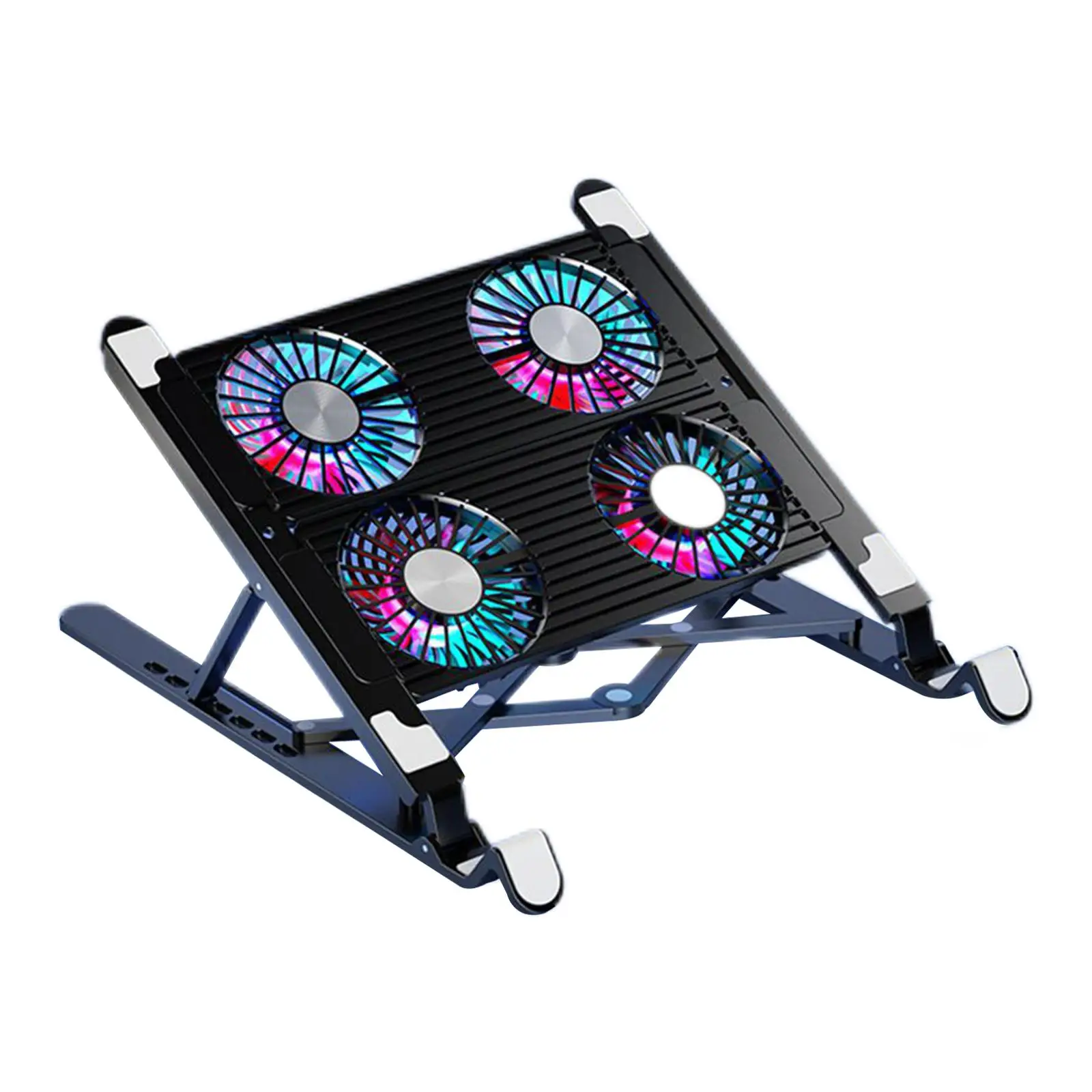 Adjustable Height Laptop Stand with 4 Cooling Fan Pad Cooler Holder for 11-17.3'' Notebooks