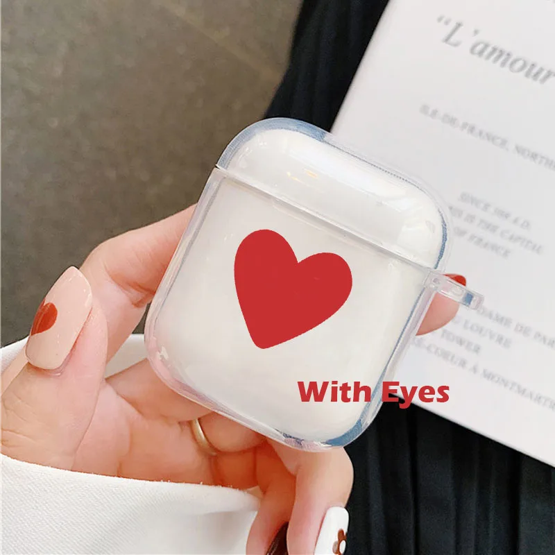 

Heart Earphone Case for Airpods 1 2 3 Case Soft Earphone Back Protection for Airpod Pro Cover Cases Silicone Transparent Coque