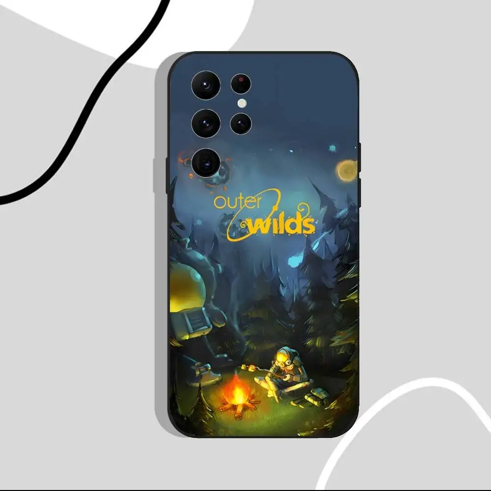 حافظة هاتف Game Outer Wilds لهاتف Samsung S25، S24 Ultra، S20، S30 plus، S22 Plus، S23، Ultra 5G غلاف أسود من السيليكون