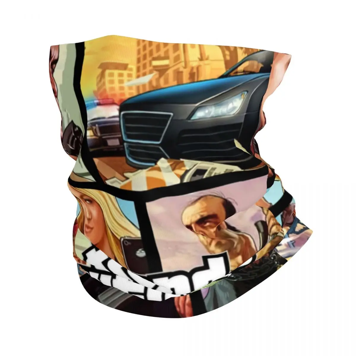 Grand Theft Auto Winter Headband Neck Warmer Men Women Ski Camping Tube Scarf Cartoon Video Game Face Bandana Gaiter