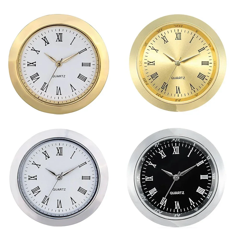 36MM Quartz Clock Inserts Movement Replacement DIY Gold Arabic Numbers Quartz Clock Inserts Round Clocks Head Home Decor