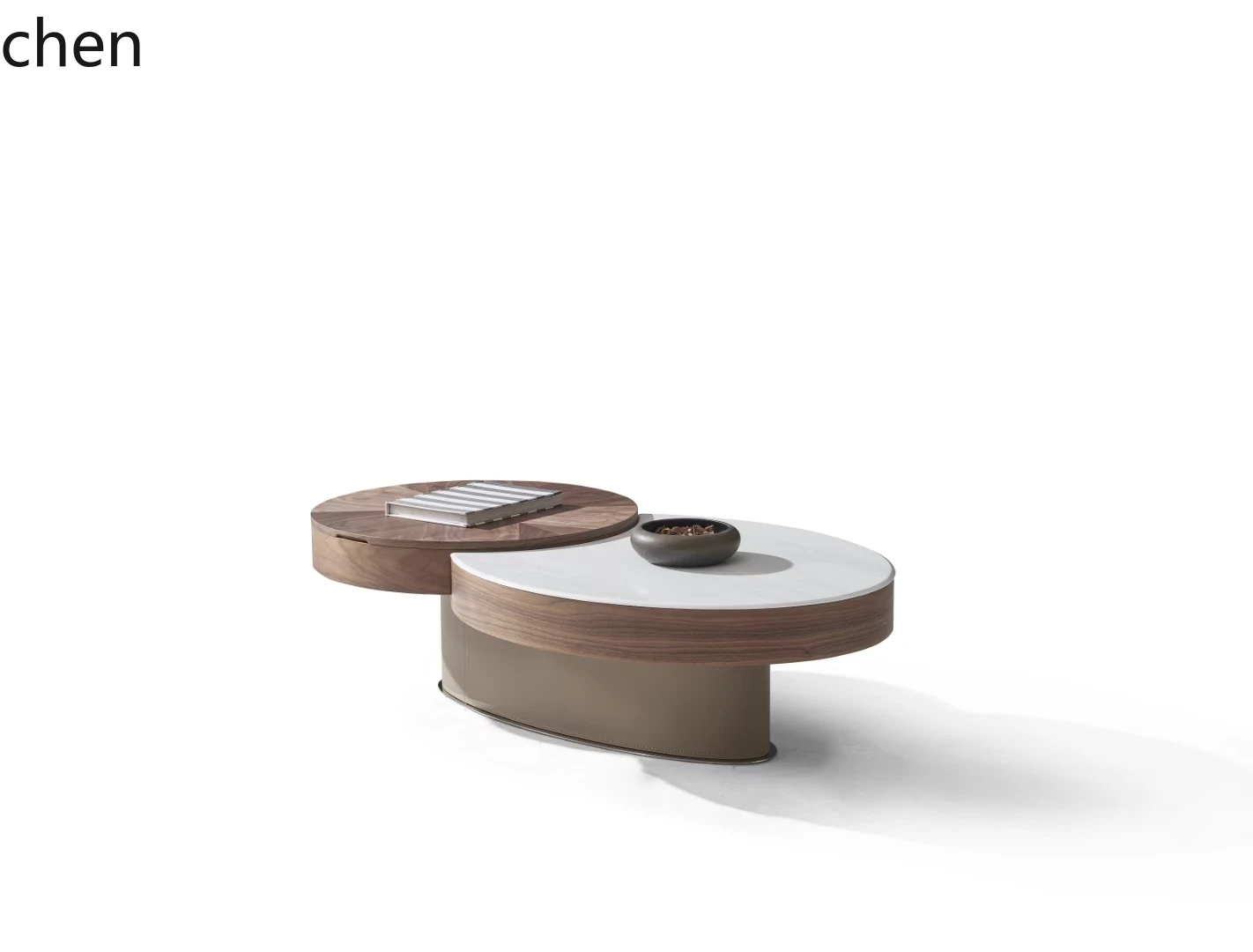 

LXC small apartment modern simple living room coffee table French retro style light luxury round coffee table