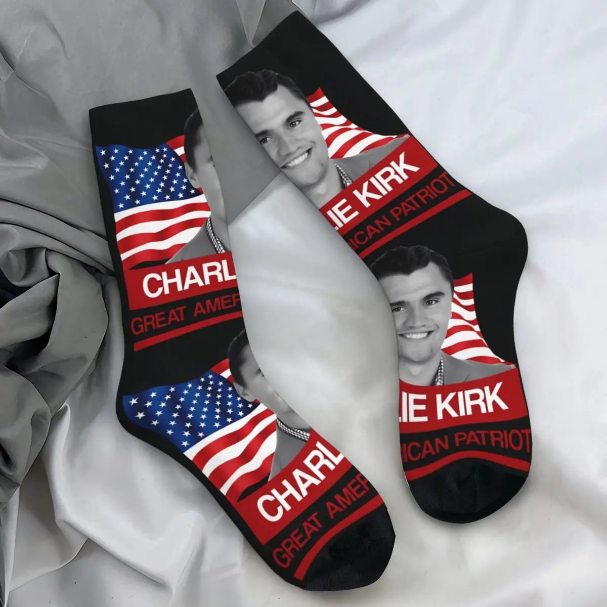 

Носки Charlie Kirk Great American Patriot, повседневные чулки, зимние противоскользящие мужские носки, мягкие уличные носки с рисунком