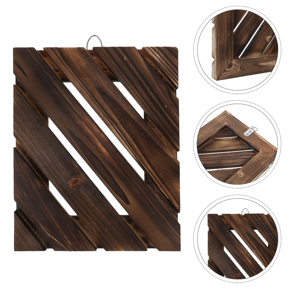 

Staghorn Fern Hanging Board Indoor Wall Planter Modern Household Orchid Flower Pots Dark Brown Planters