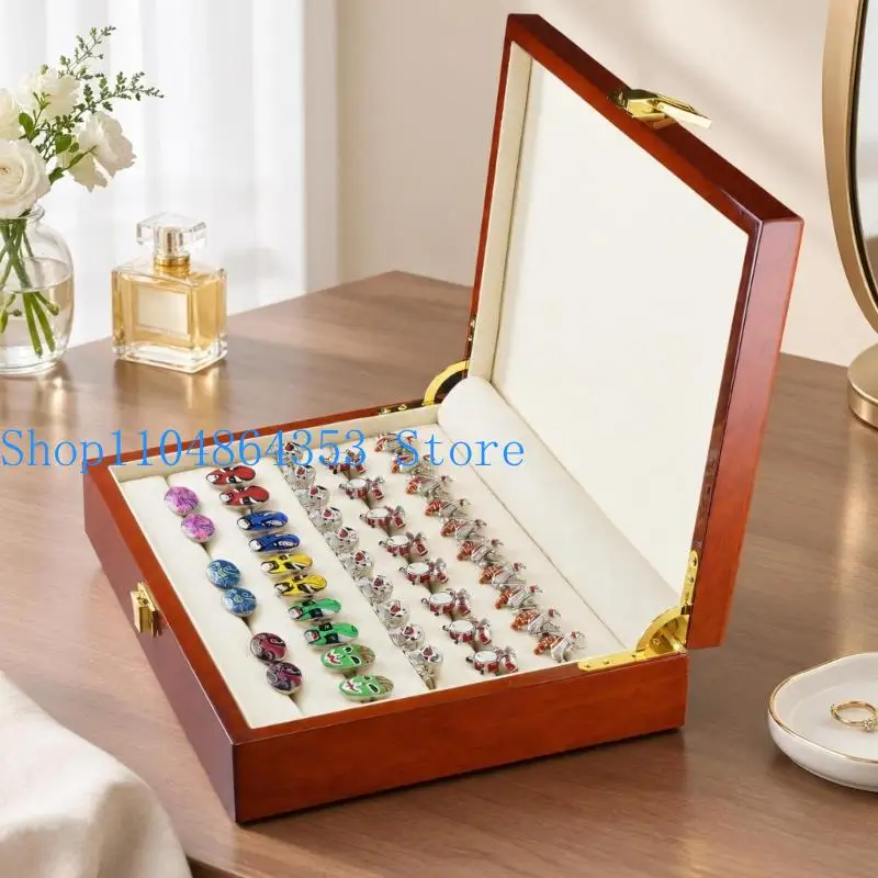 652F Cufflink Display Box with 20-Pair Capacity and Organized Slotted Rows