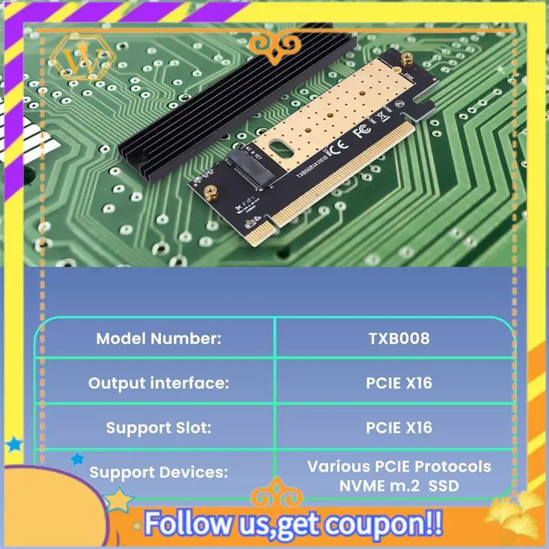 

Новейший адаптер M.2 Nvme SSD M2 к Pcie 3.0 X16 Карта контроллера M Key Интерфейс Поддержка Pci Express 3.0 X4 Размер 2230-2280