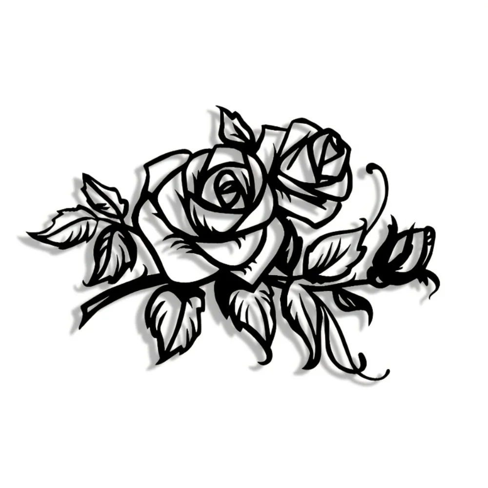 Rustic Farmhouse Vintage Rose Metal Wall Decor with Elegant Script Modern Rustic Wall Art Sign for Home Office Wall Decoration