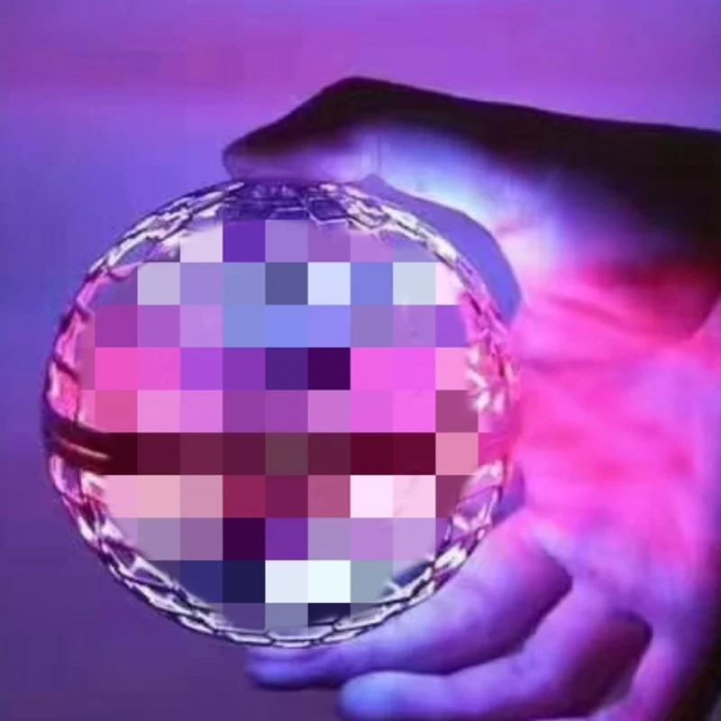 لعبة الكرة الطائرة الملونة الخفيفة USB شحن مستشعر ذكي البلاستيك الدورية كرة طائرة الكرة الأرضية الأرجواني الوردي #2