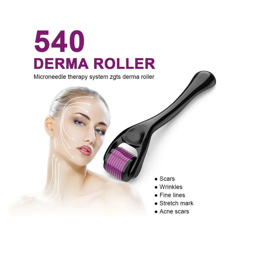 1pcs 540 Derma Roller 0.2/0.25mm Microneedle derma roller for hair growth 540 Titanium Needles Face Beauty Tool