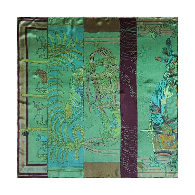 

Зеленый шелковый шарф, скрученные вручную шарфы, шелковый шелковичный платок Femme, роскошные дизайнерские квадратные банданы, подарок для мамы и любовника