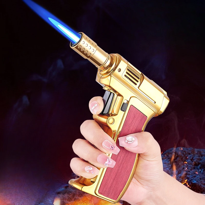

Metal Outdoor Windproof Butane Gas Turbo Lighter Multipurpose High Temperature Welding Gun Inflatable Lighter Men's Somking Tool