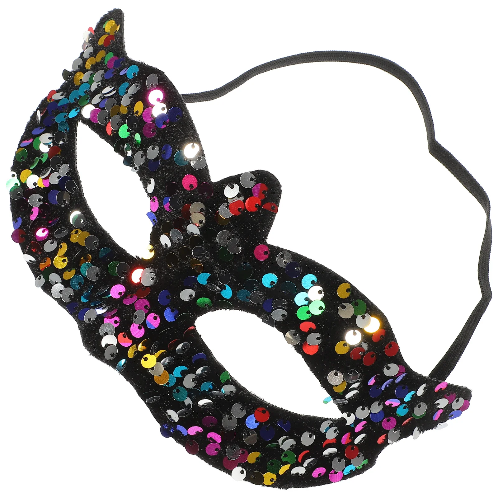 Maskerade-Maske mit Pailletten, spitzer Abschlussball für mit Stick Venezianisch, bunt, Handheld Miss