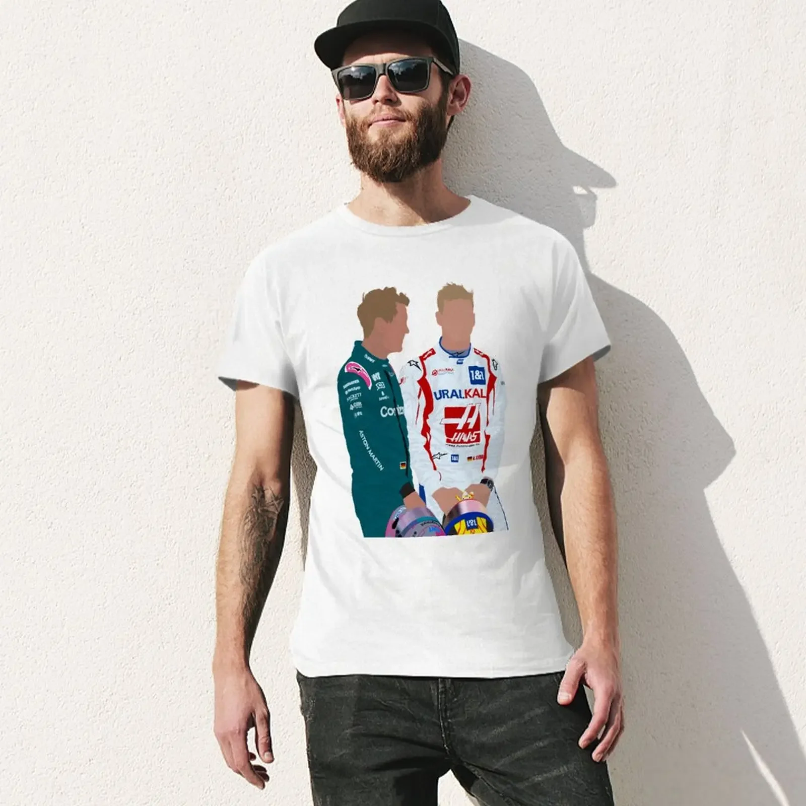 Sebastian Vettel & Mick Schumacher T-Shirt graphics hippie clothes men graphic t shirts