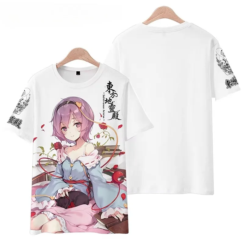 Touhou Game Saki Kurokoma Satori Komeiji Sanae Kochiya Character Anime T-Shirt Unisex Men Women Tee Shirt Short Sleeve Tops