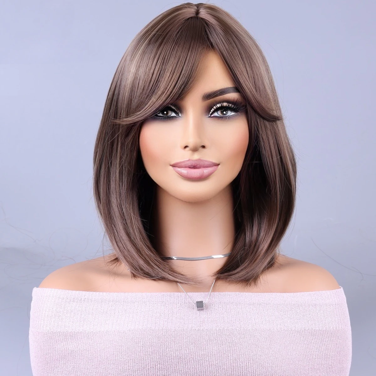 women fashion bobo brown light gold Wigs