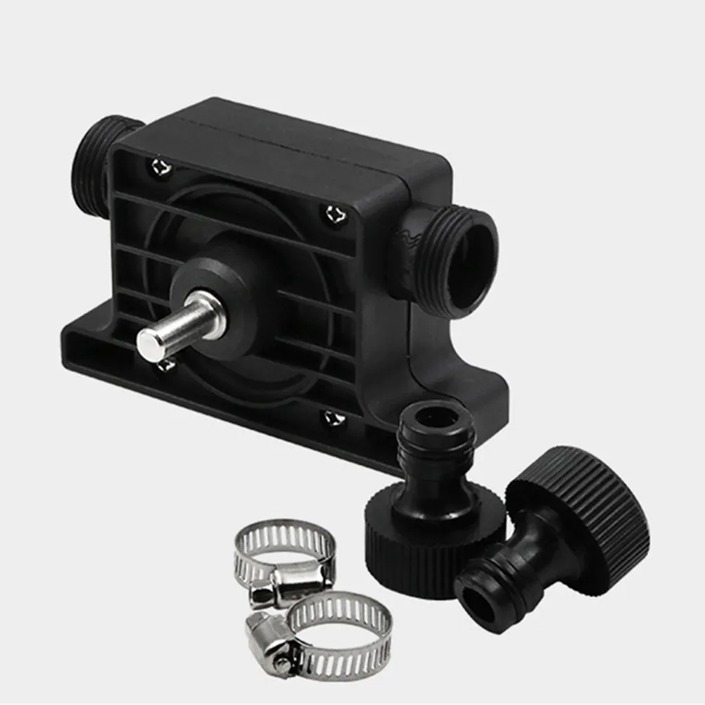 

Electric Drill Drive Pump Round Large Flow Oil Water Transfer Pumps 2 Connectors Portable Black Durable Compact Easy Carry Store