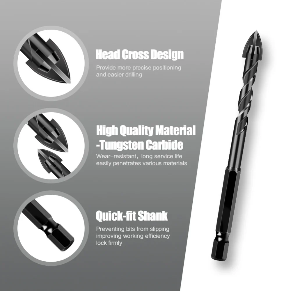 Hex Shank 4-Cutter Cross Tile - огляд і ціна Woodworking Drill Bits