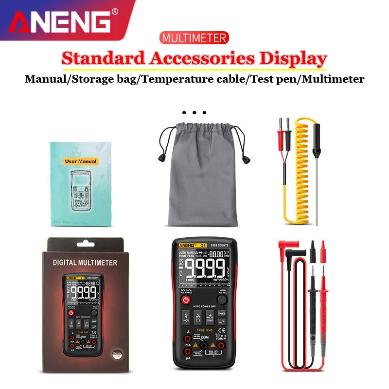 ANENG Q1 Digital Multimeter 9999 Counts Profesional Analog Multimetro DIY Transistor Capacitor NCV Testers Lcr AC DC Meter