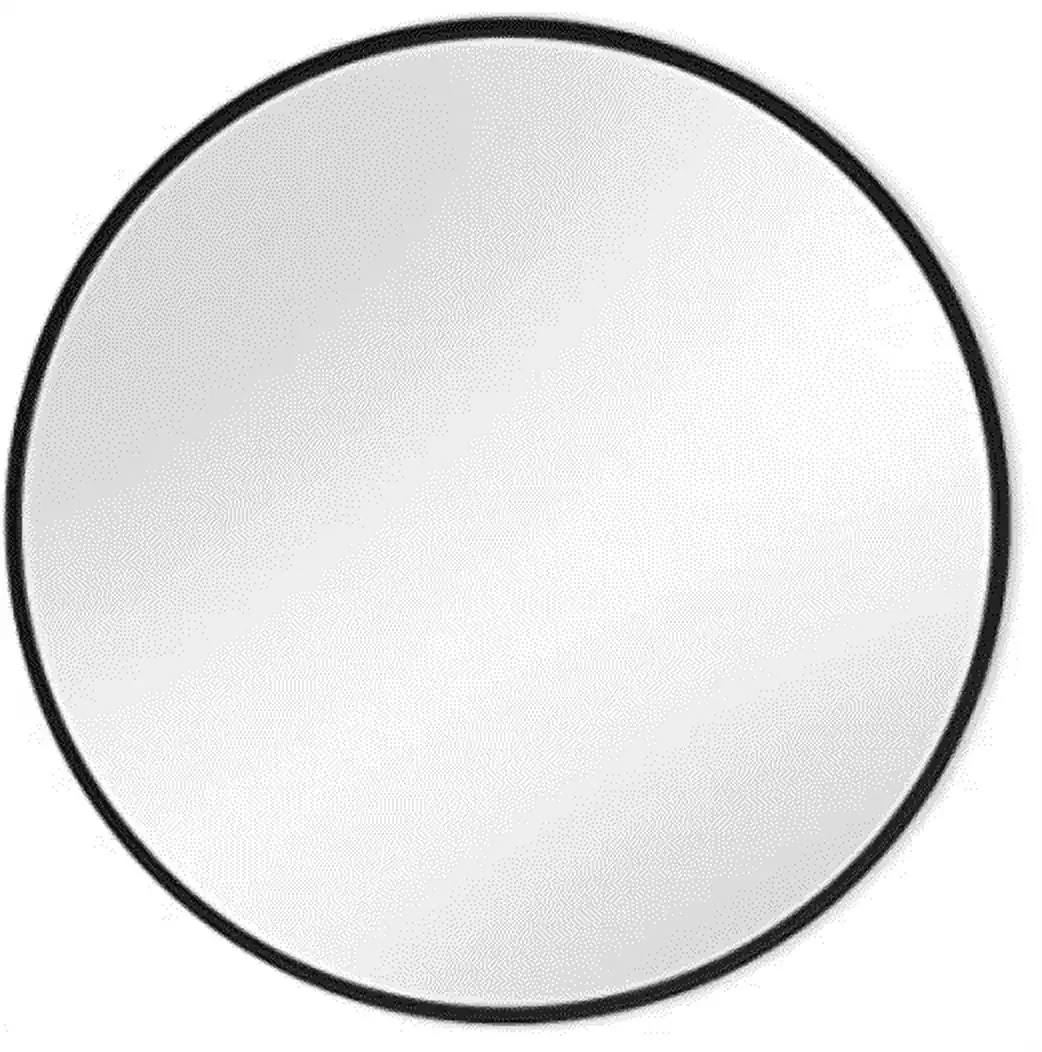 

18" Traditional Plastic Round Wall Mount Mirror, Black