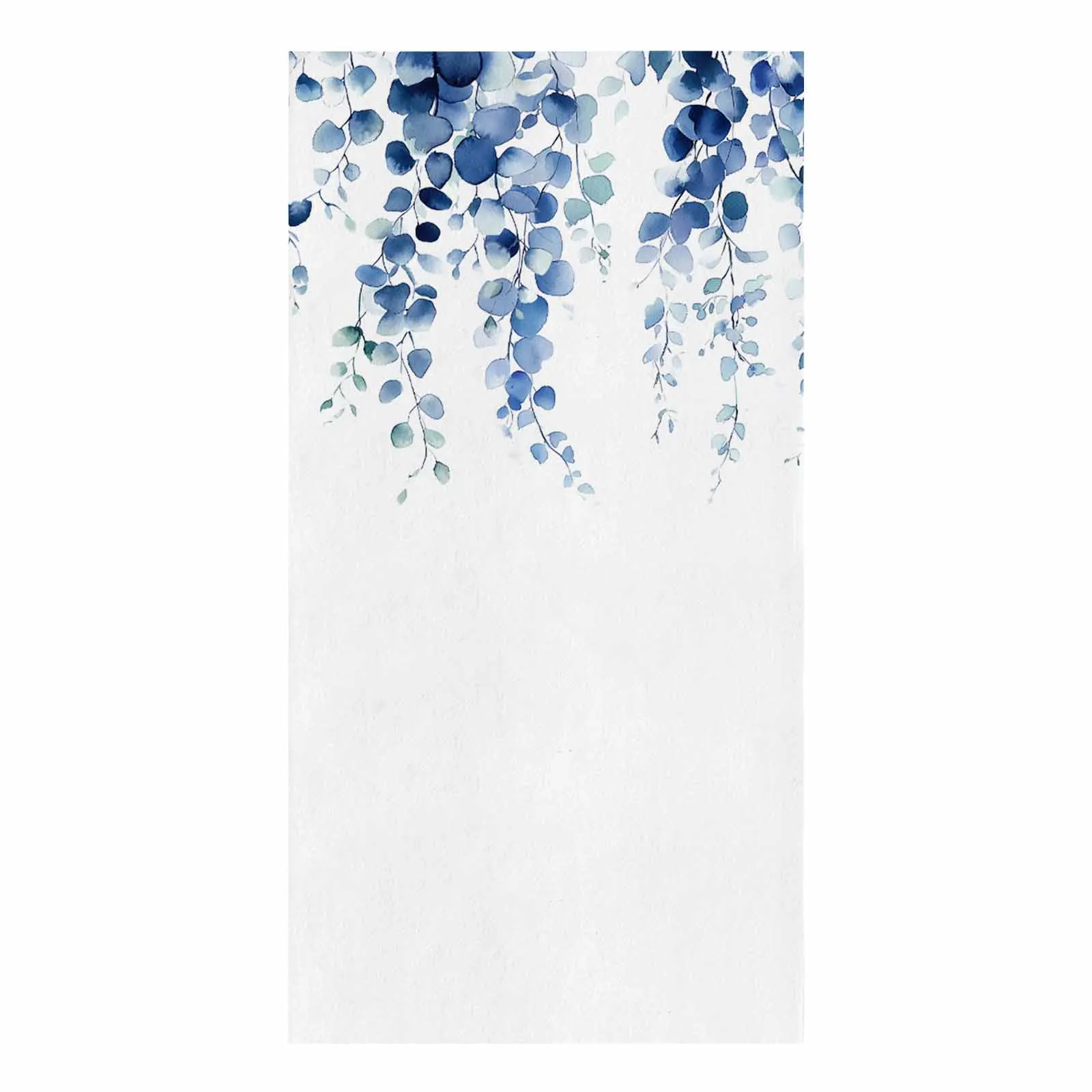 Watercolor Eucalyptus Leaves Vine Man Spring Printed Tea Hand Towel Kitchen Dishcloth Water Absorption Household Cleaning Cloth