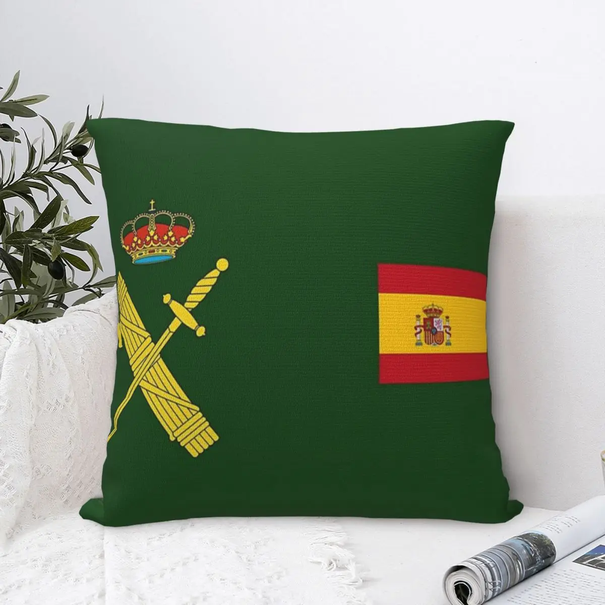 Flag Of Portugal Square Pillowcase Polyester Pillow Cover Velvet Cushion Zip Decorative Comfort Throw Pillow For Home Bedroom