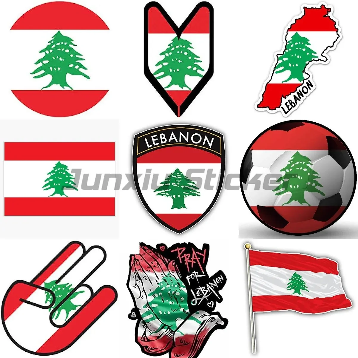 

Lebanese Flag Sticker Decal Vinyl Lebanon Bumper Locker Laptop Window Car kayak Motorcycle Sticks