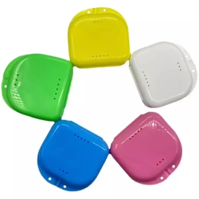 10 Pcs Dental Denture Storage Cases Orthodontic Retainer Partial Denture Container Boxes for Dentistry Prosthesis Care Tools
