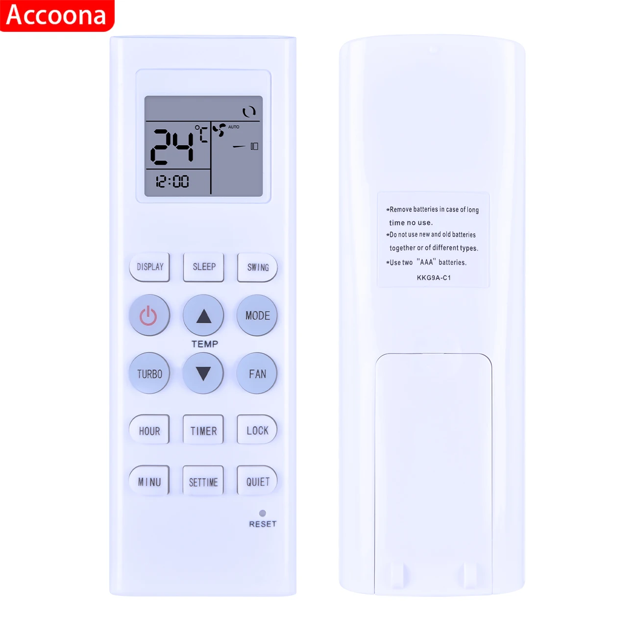 AC Remote Control KKG9A-C1 For Mirage / Agratto Ventisol / Changhong / Zmartech / NEOAIRE / BENELUX Air Conditioner