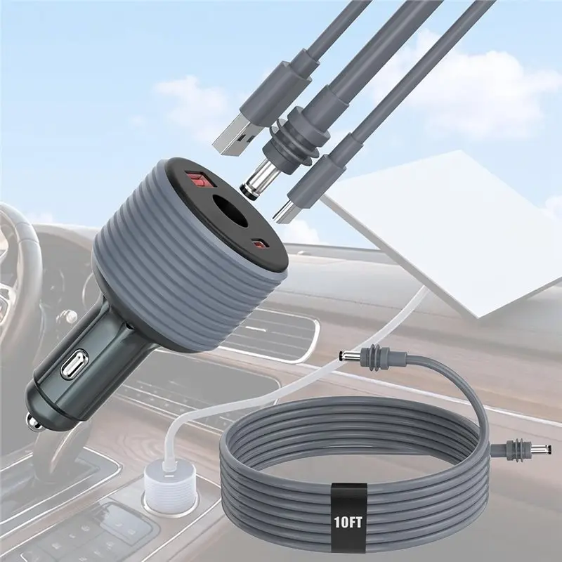 ABTD-For Starlink Mini Car Adapter, Cigarette Lighter Adapter, 3-In-1 10V-24V To 30V Car Step Up Converter Including 10FT DC