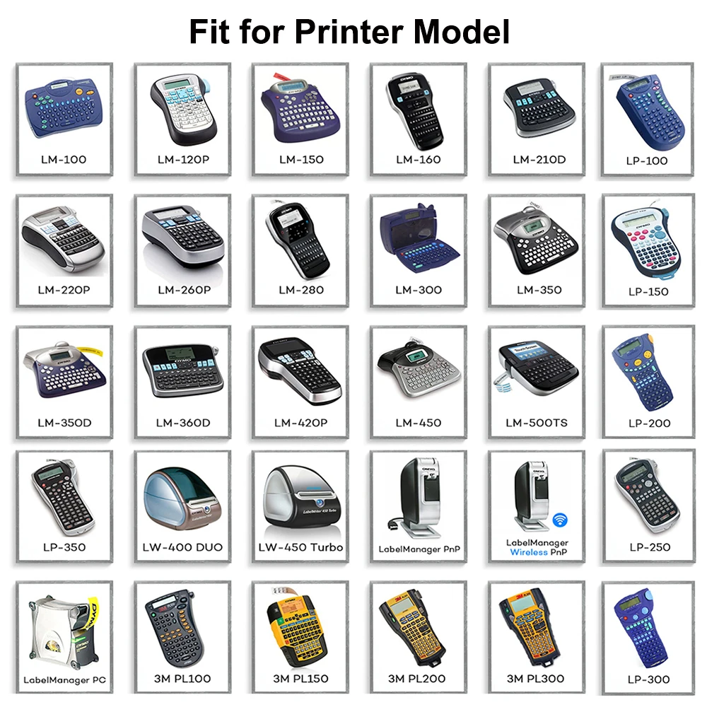 40912 40913 40914 40915 40916 40917 40923 D1 Labeling Tape Cartridge Compatible Dymo LabelManager LM-280 LM-160 Rhino 4200 6000+