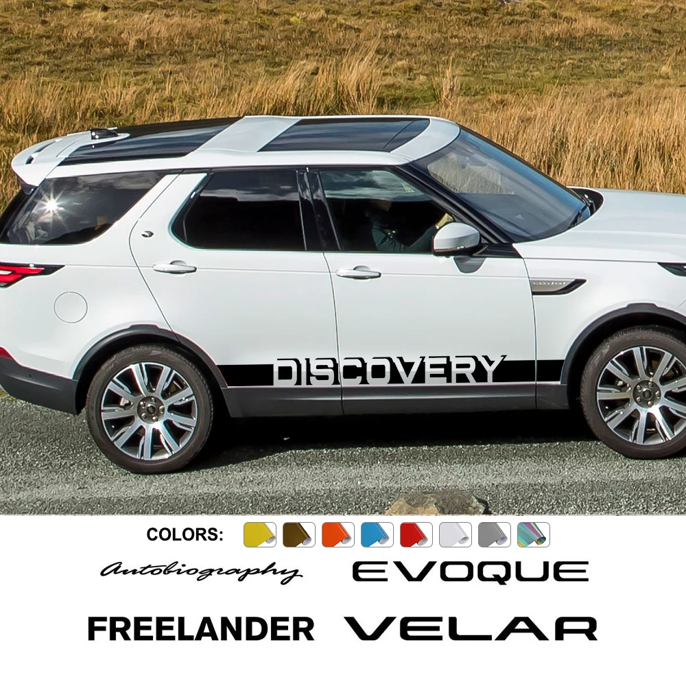 

Car Door Side Stickers For Land Rover Discovery Evoque Freelander Autogiography Velar SVR Decor Decals Auto Tuning Accessories