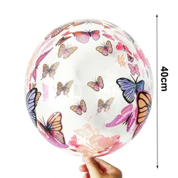 20 Cal nadrukowany motyl BoBo balony z okazji urodzin przezroczysta bańka balon urodziny Baby Shower dekoracje ślubne