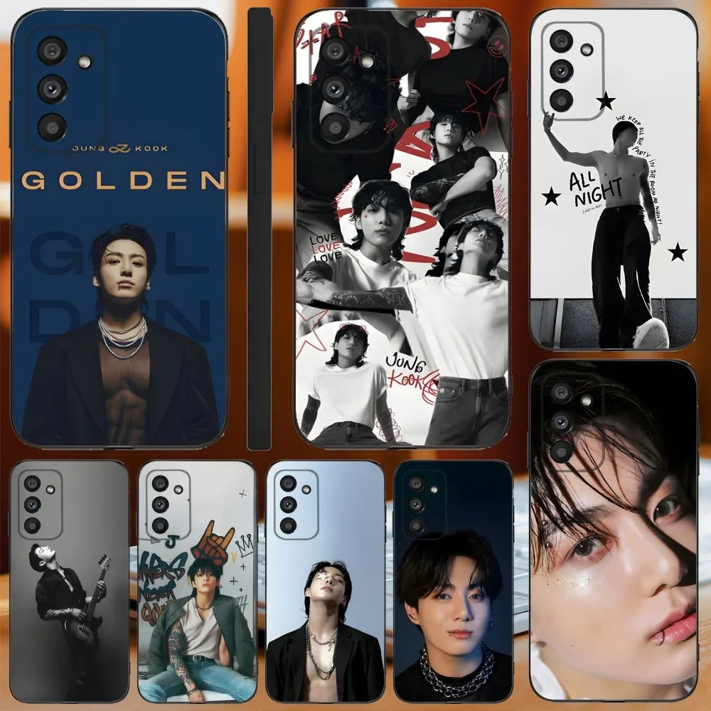 J-JungkookS Golden Phone Case For Samsung Galaxy A13,A21s,A22,A31,A32,A52,A53,A71,A80,A91 Soft Black Cover