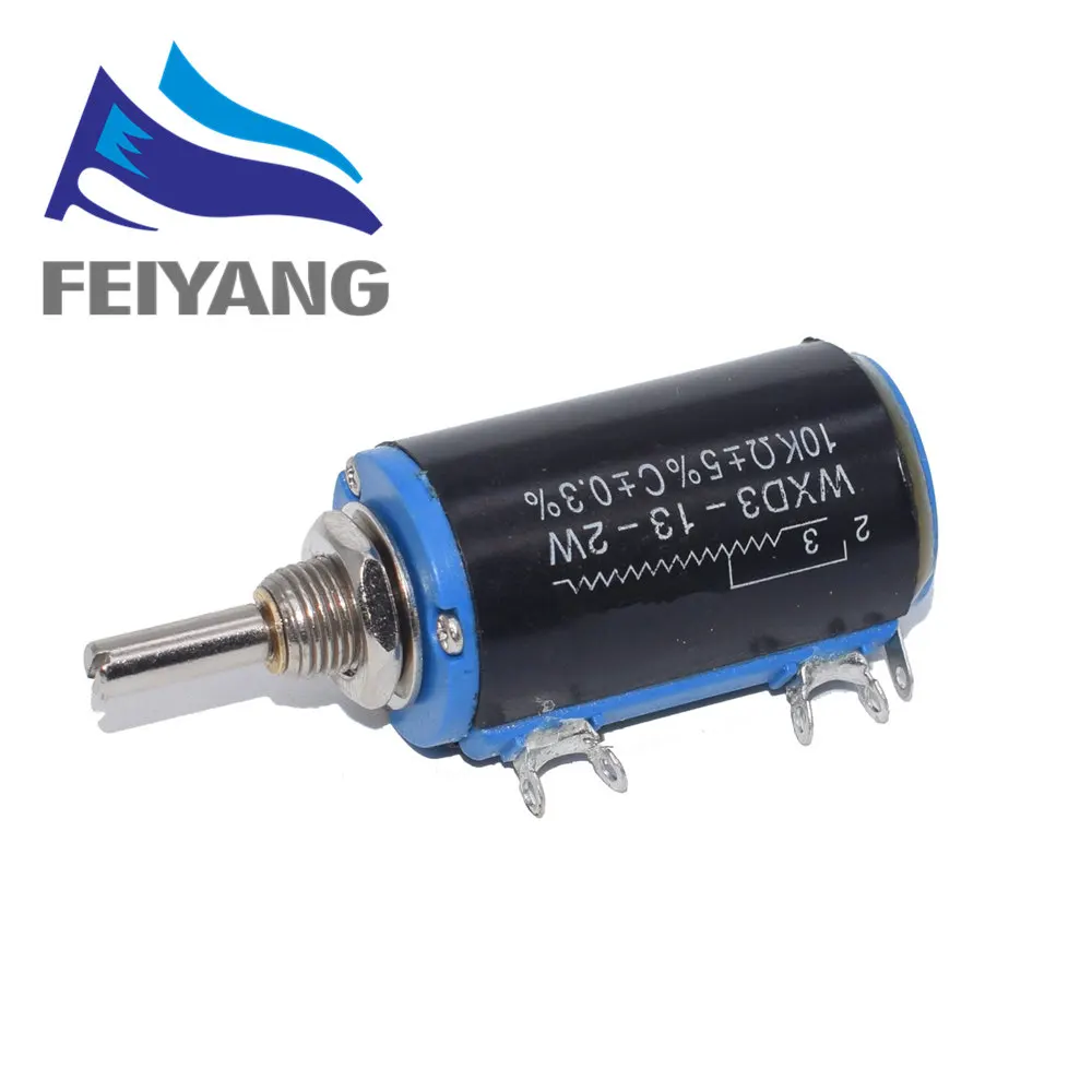 1pcs WXD3-13-2W 103 Shaft Dia 1K/2.2K/3.3K/4.7K/5.6K/10K/22K/33K/47K/100K Ohm Rotary side Multiturn Potentiometer