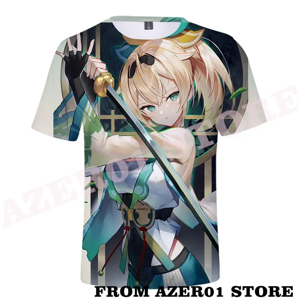 HOLOLIVE VTuber Kazama Iroh Merch Tee T-shirt Spring Summer Men/Women Street Clothes shirt Streetwear Tshirt