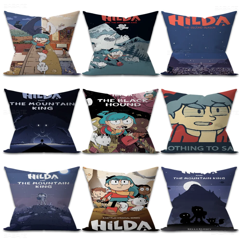 H-Hilda Frida David Maple Design Cushion Cover Happy Autumn Harvest Decor Holiday Decorati Pillow Cover