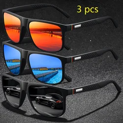 3 Pieces Fashion Colorful stripes Vintage Sunglasses For Men Women Driving Fishing Brand Designer Sun Glasses Man Eyewear