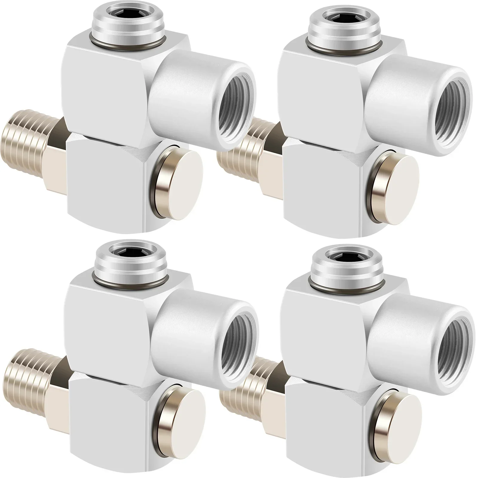 4Pcs Air Tool Swivel Fitting 1/4 Inch NPT 360° Swivel Air Hose Connector Adapter 150PSI Max Aluminum Air Tool For Compressor