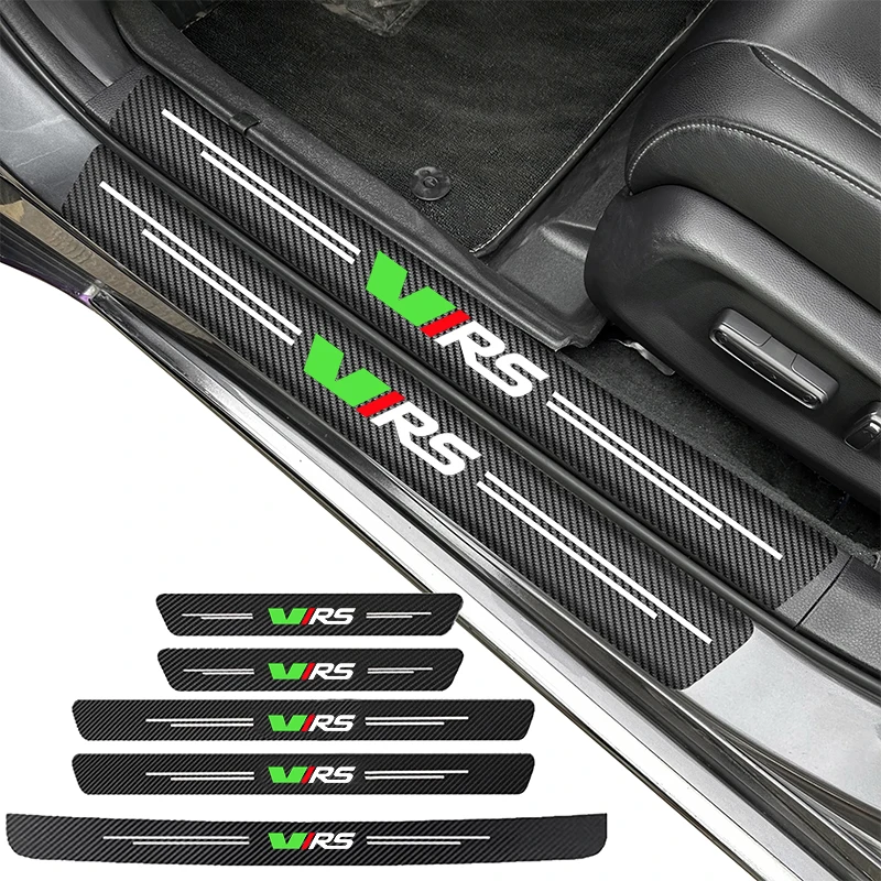 

Fiber Car Door Threshold Sill Protector Trunk Stickers For Vrs Grill sport Skoda Octavia Kamiq Kodiaq Karoq RS Superb Fabia