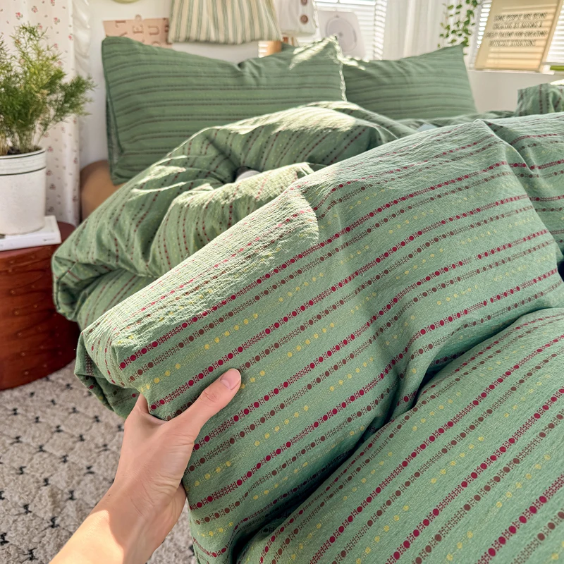 Double-layer Gauze Duvet Cover Set Simple Style Comforter Cover with Pillowcase Quilt Cover funda nórdica cama 150x200 이불커버